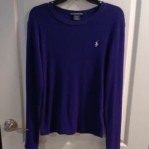 Ralph Lauren Women's Deep Purple Long Sleeve Tee Large